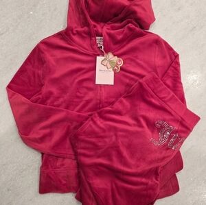 NWT! Medium JUICY COUTURE BLING TRACKSUIT Flash Pants & Hoodie Rare Gift Set